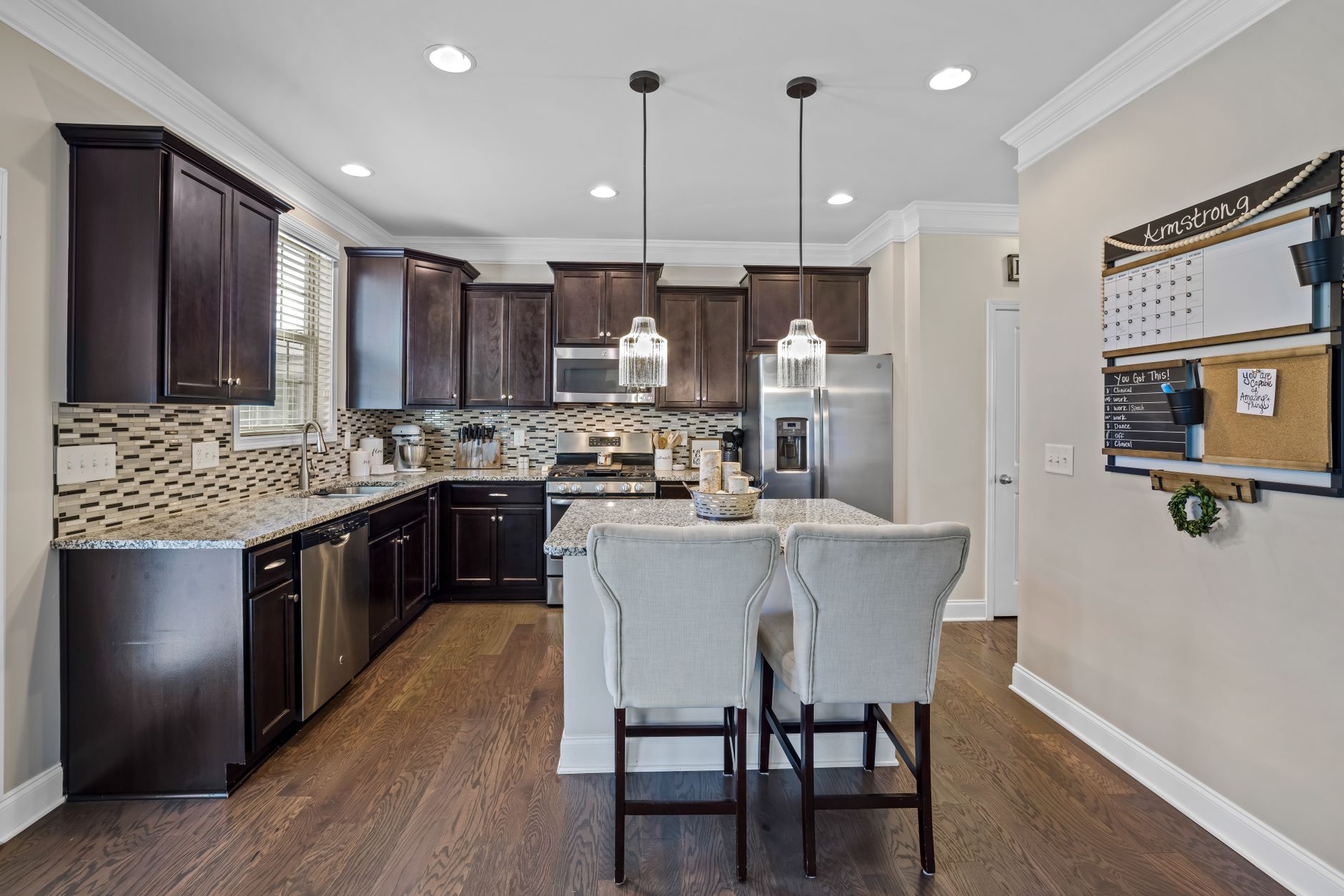 bar stools dark kitchen island
