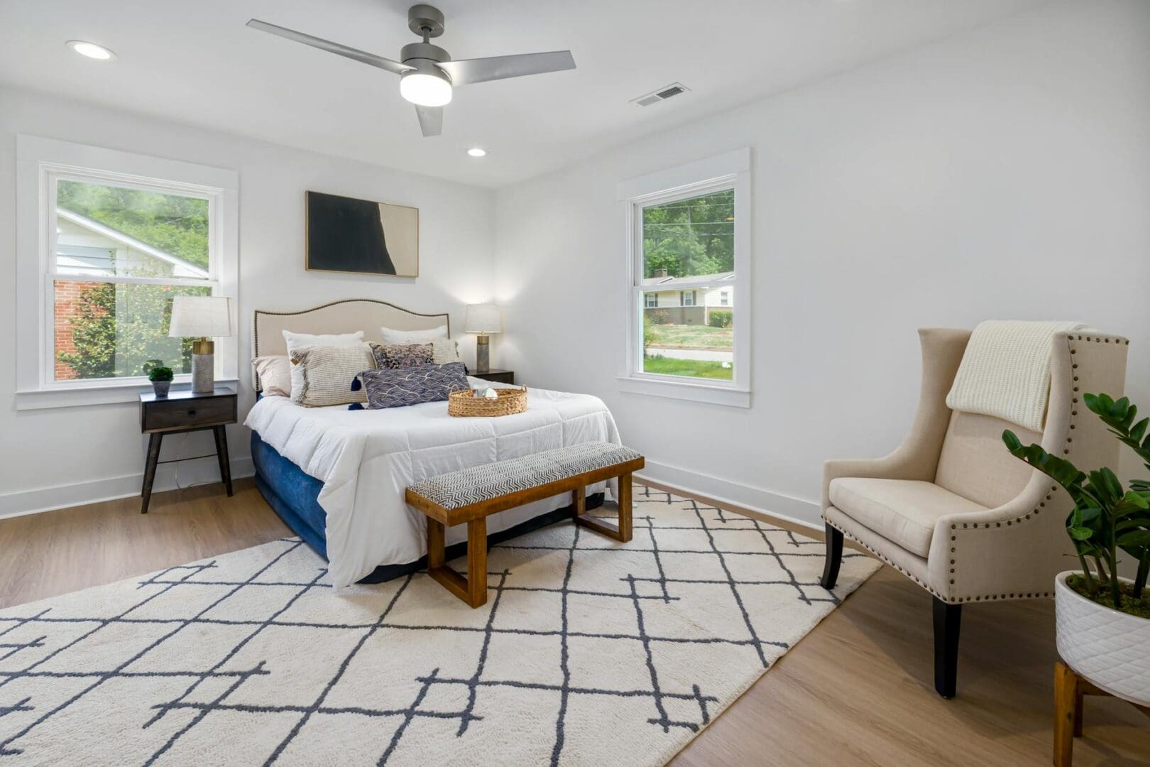 ceiling fan bedroom interior