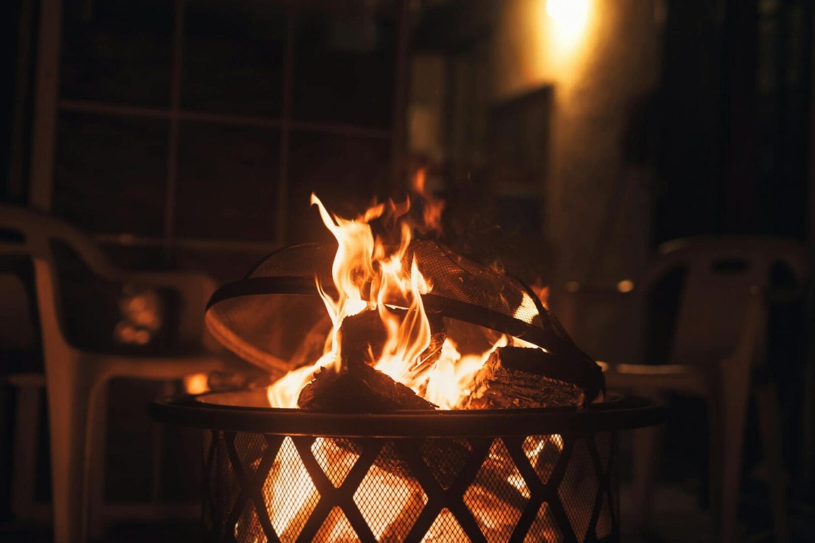 copper fire pit patio