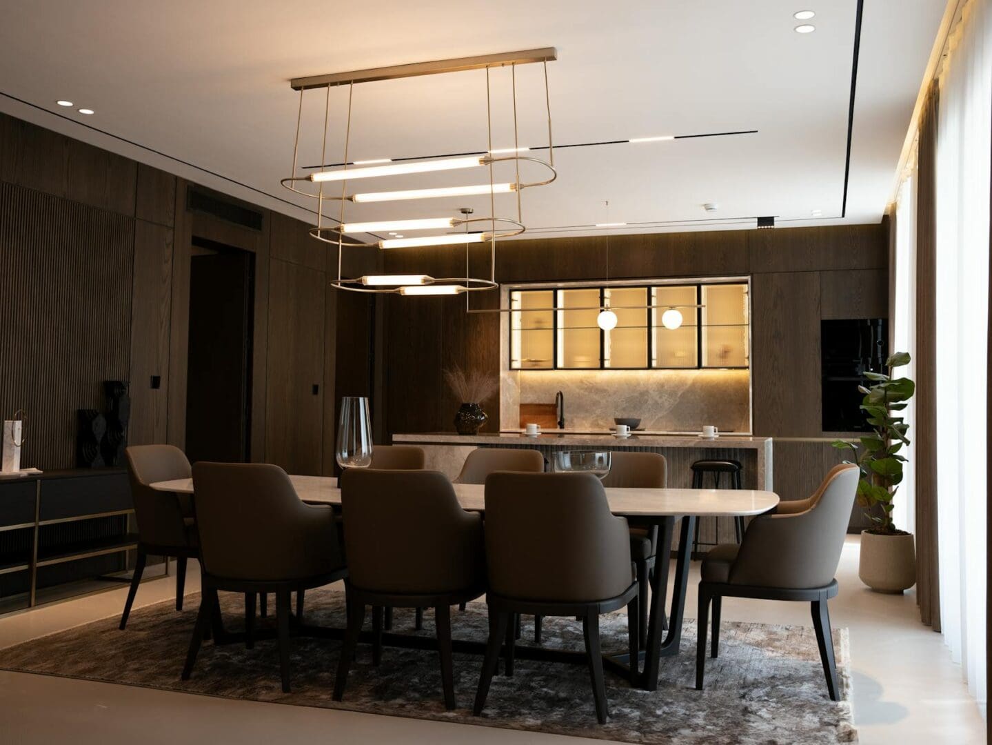 dining room chandelier dimmed