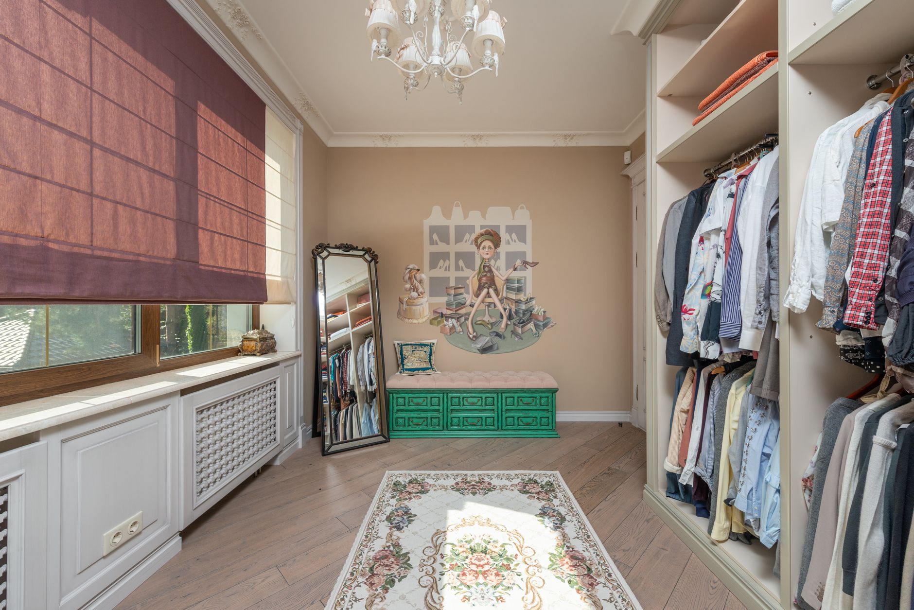 dresser in walk-in closet