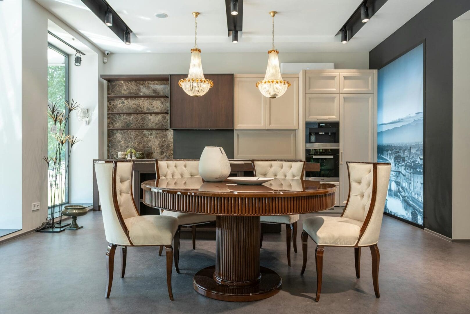 drum chandelier dining room