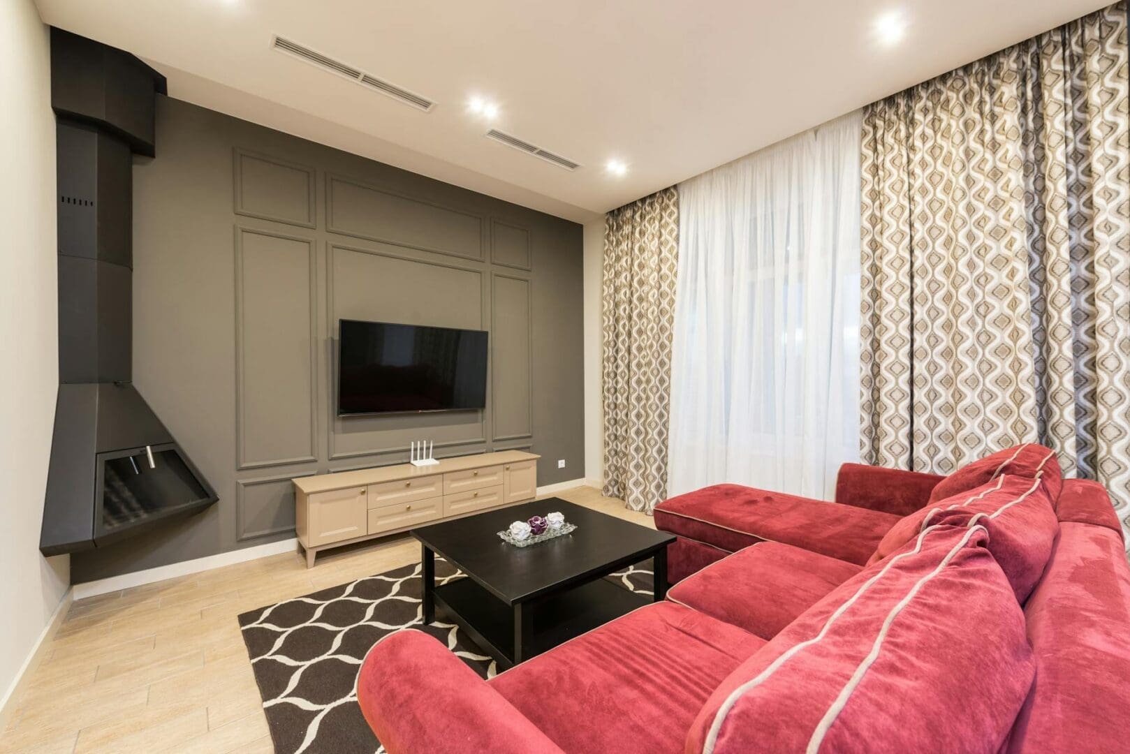 fireplace TV stand living room