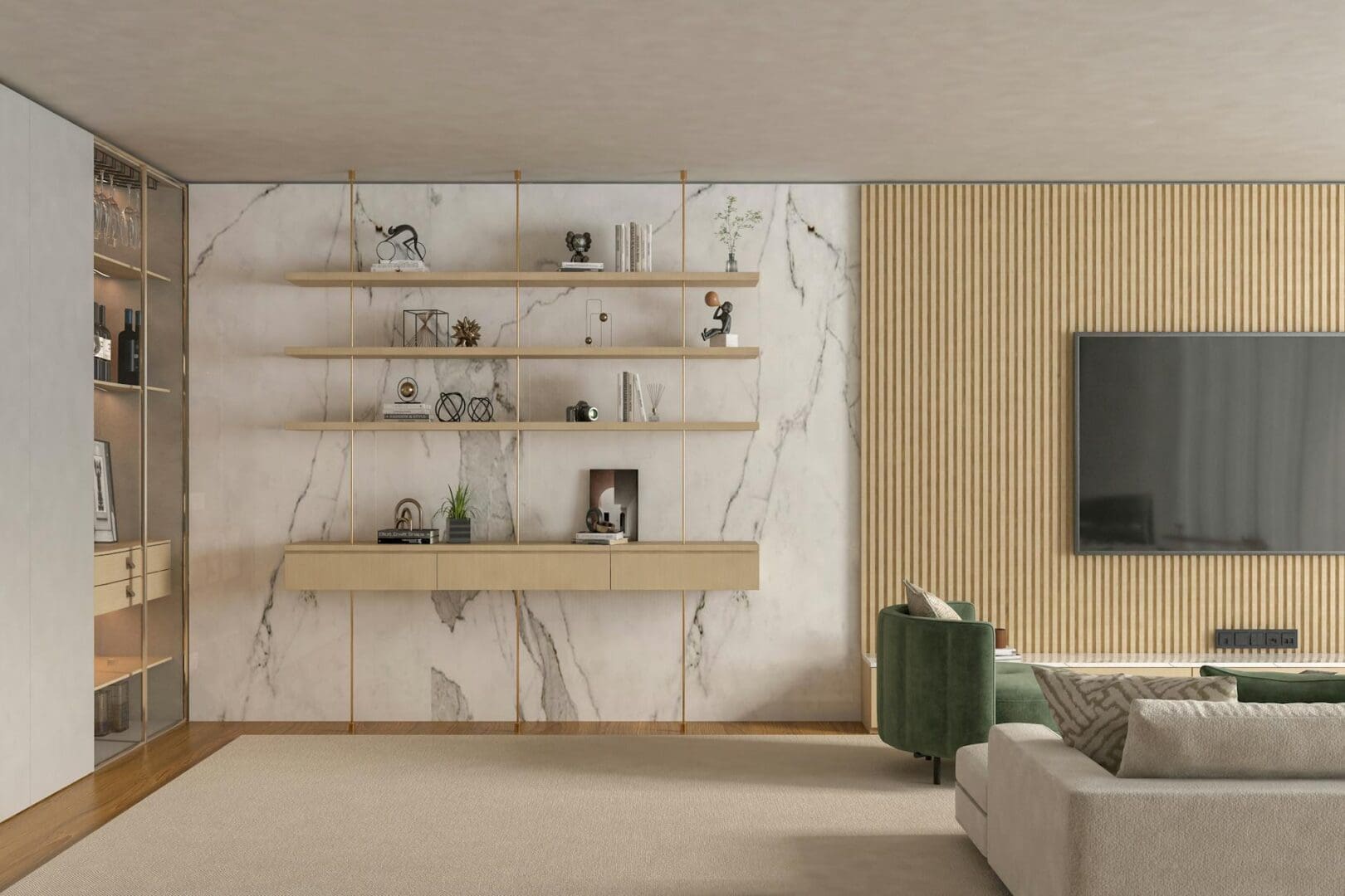 floating tv shelf living room