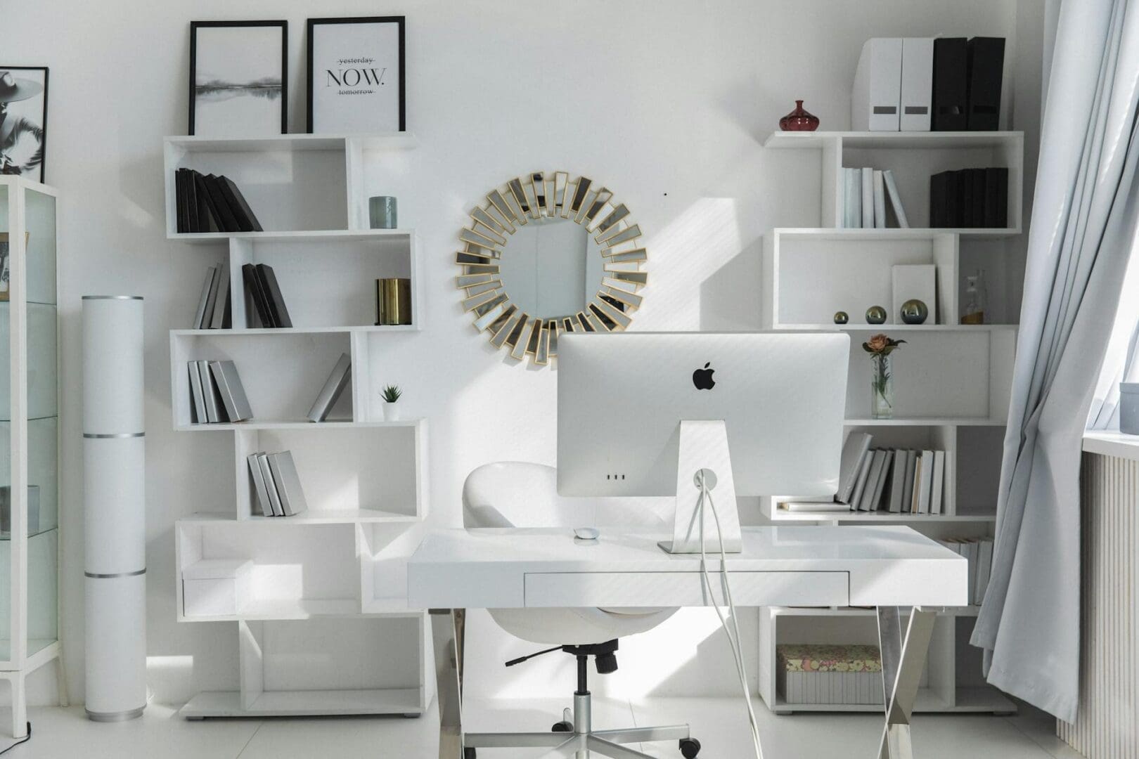 home office floating shelves