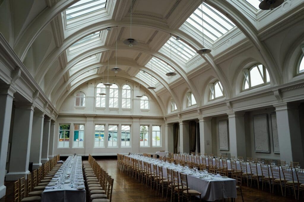 large dining table setting