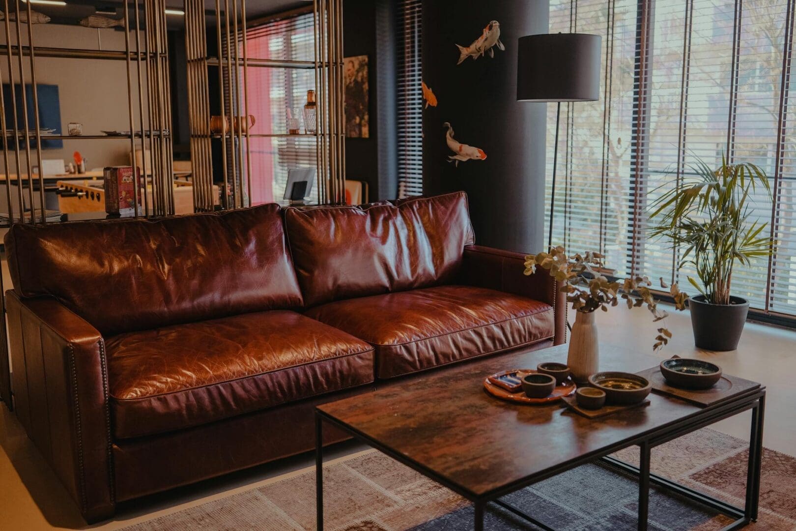 leather sofa living room