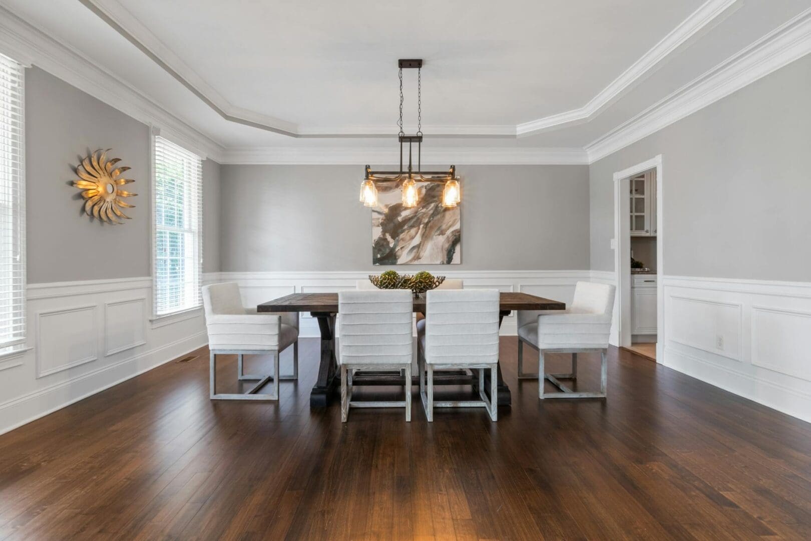 linear pendant dining room