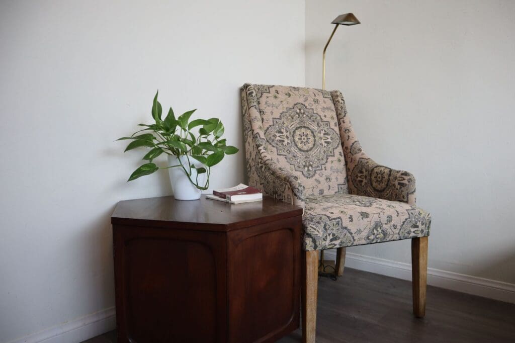 reading chair bedroom corner