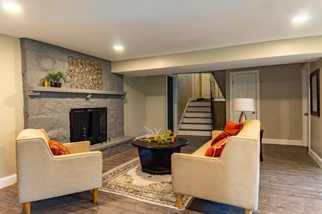 recessed lighting modern living room