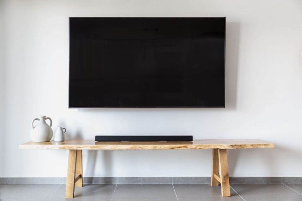 rustic TV console living room