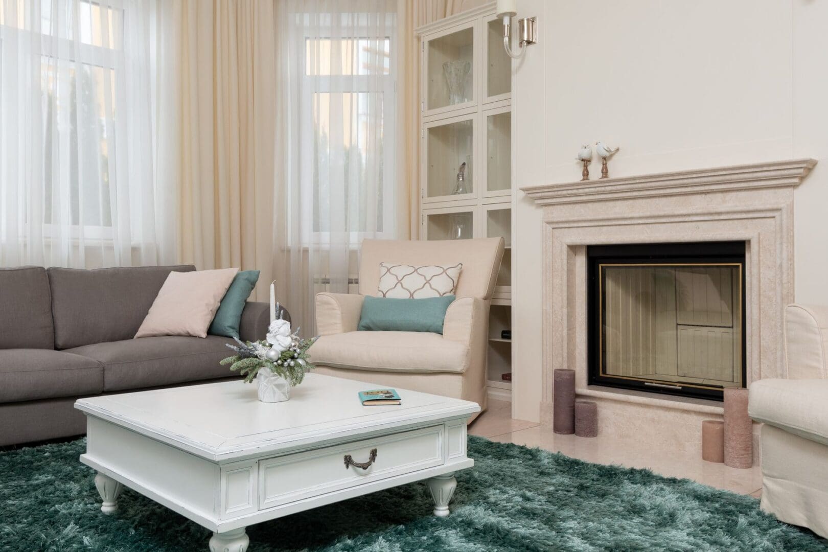 shag rug living room