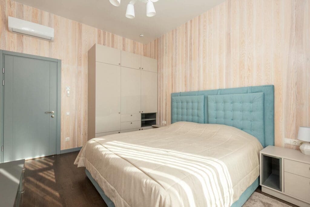 storage bed bedroom interior