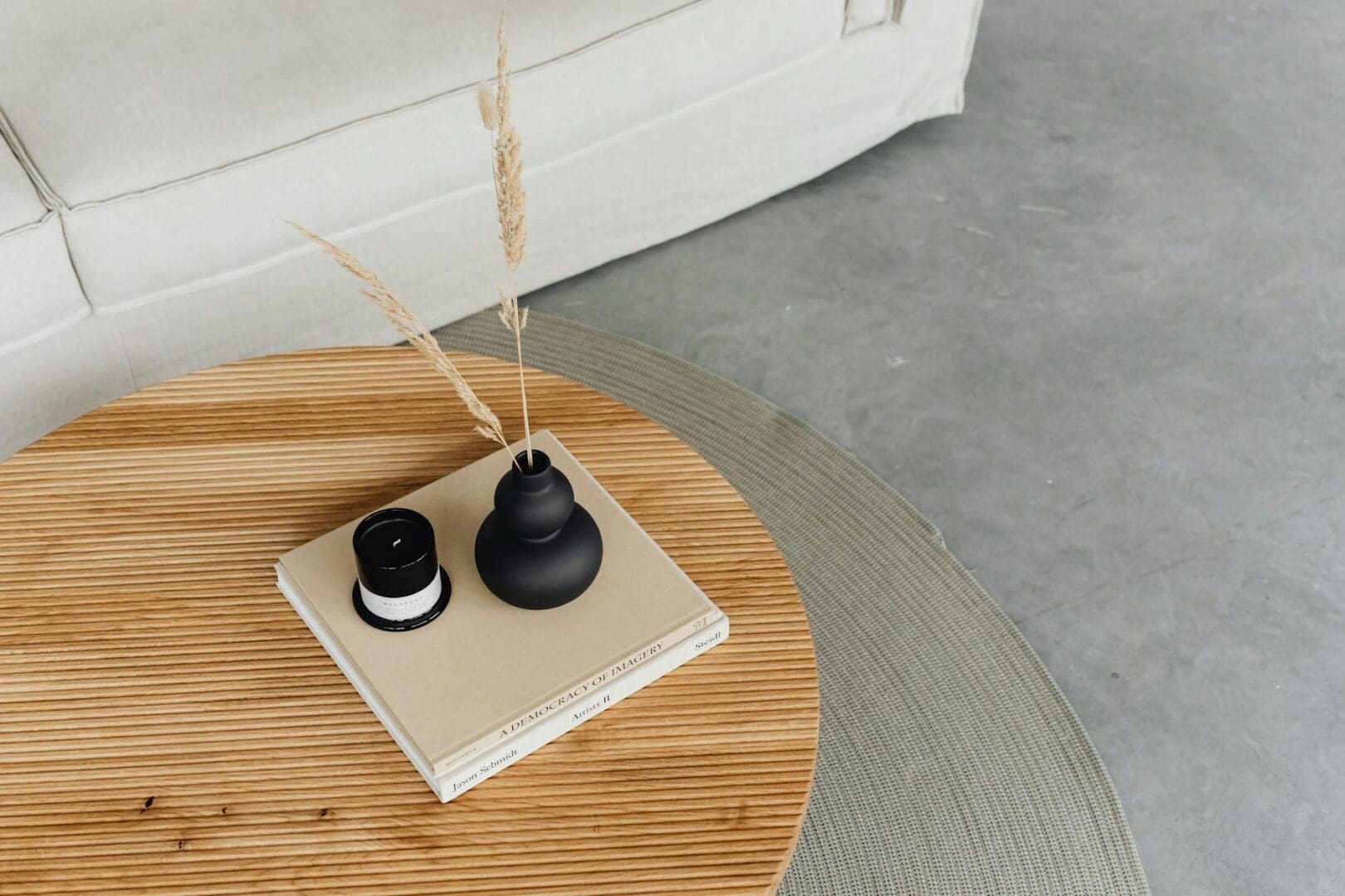 styled coffee table living room