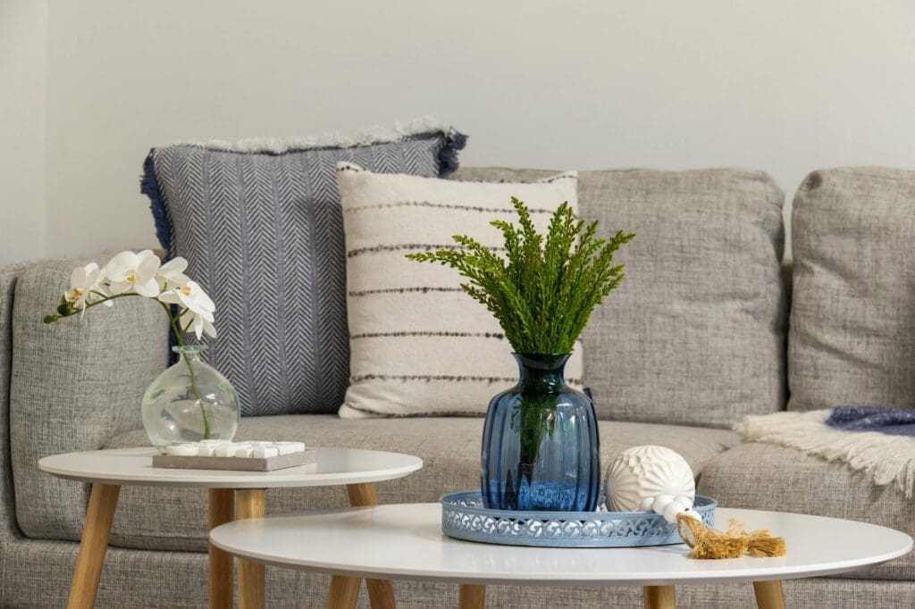 styled coffee table living room