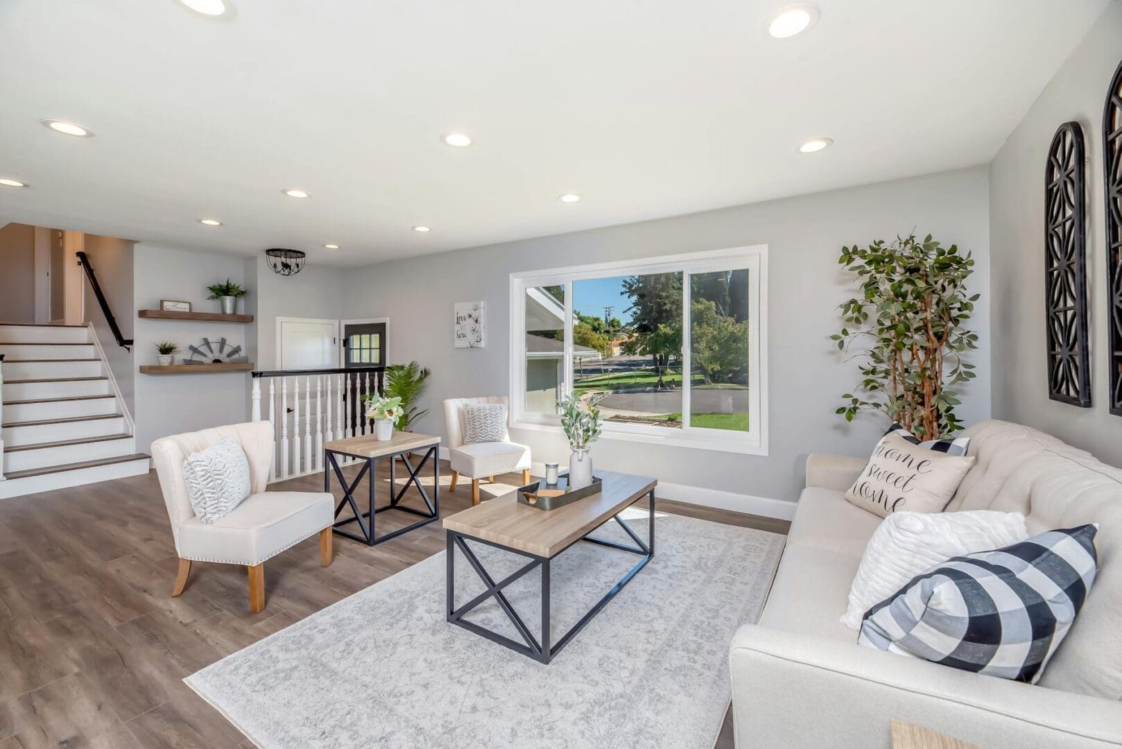 two accent chairs living room
