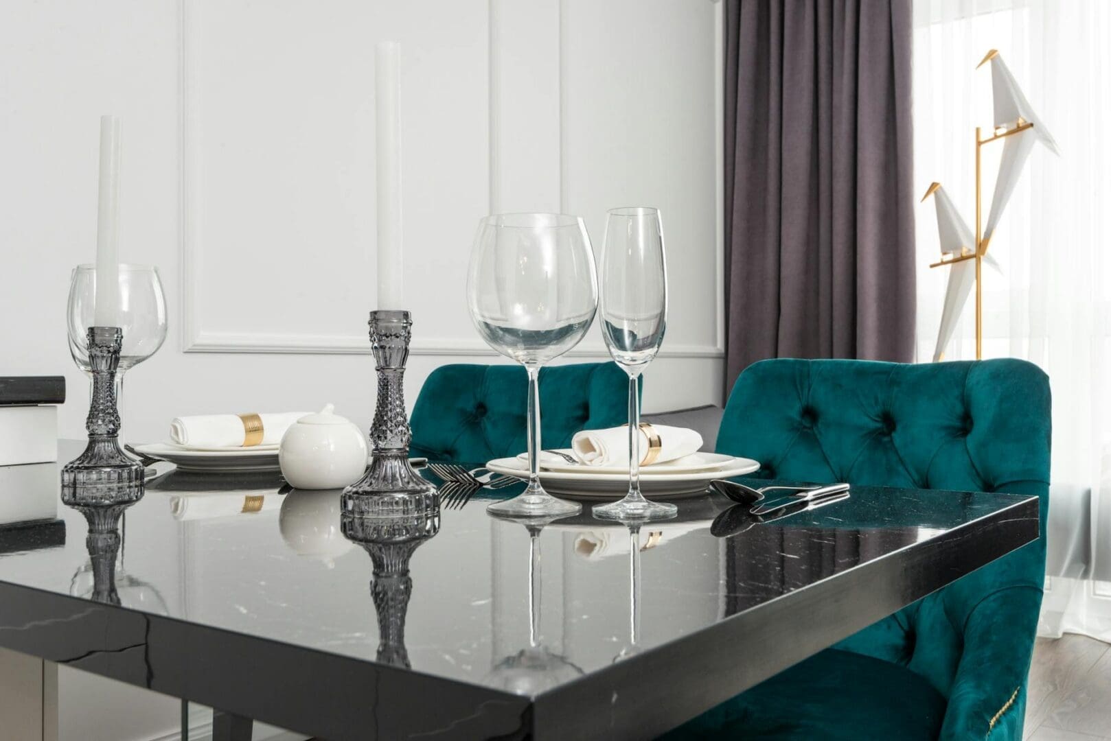 upholstered dining chairs table
